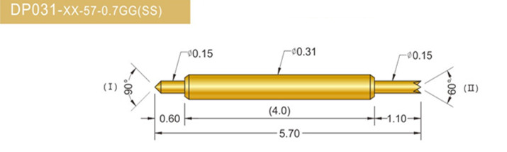 031雙頭探針、BGA雙頭測(cè)試針、雙向彈簧探針、帶彈簧雙頭針、雙頭針圖片